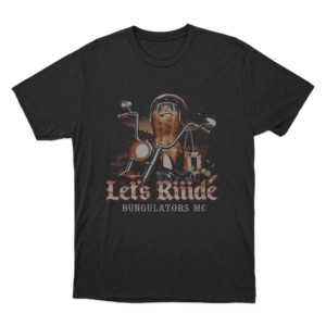 Burnt Peanut Lets Riiide Unisex T Shirt Black